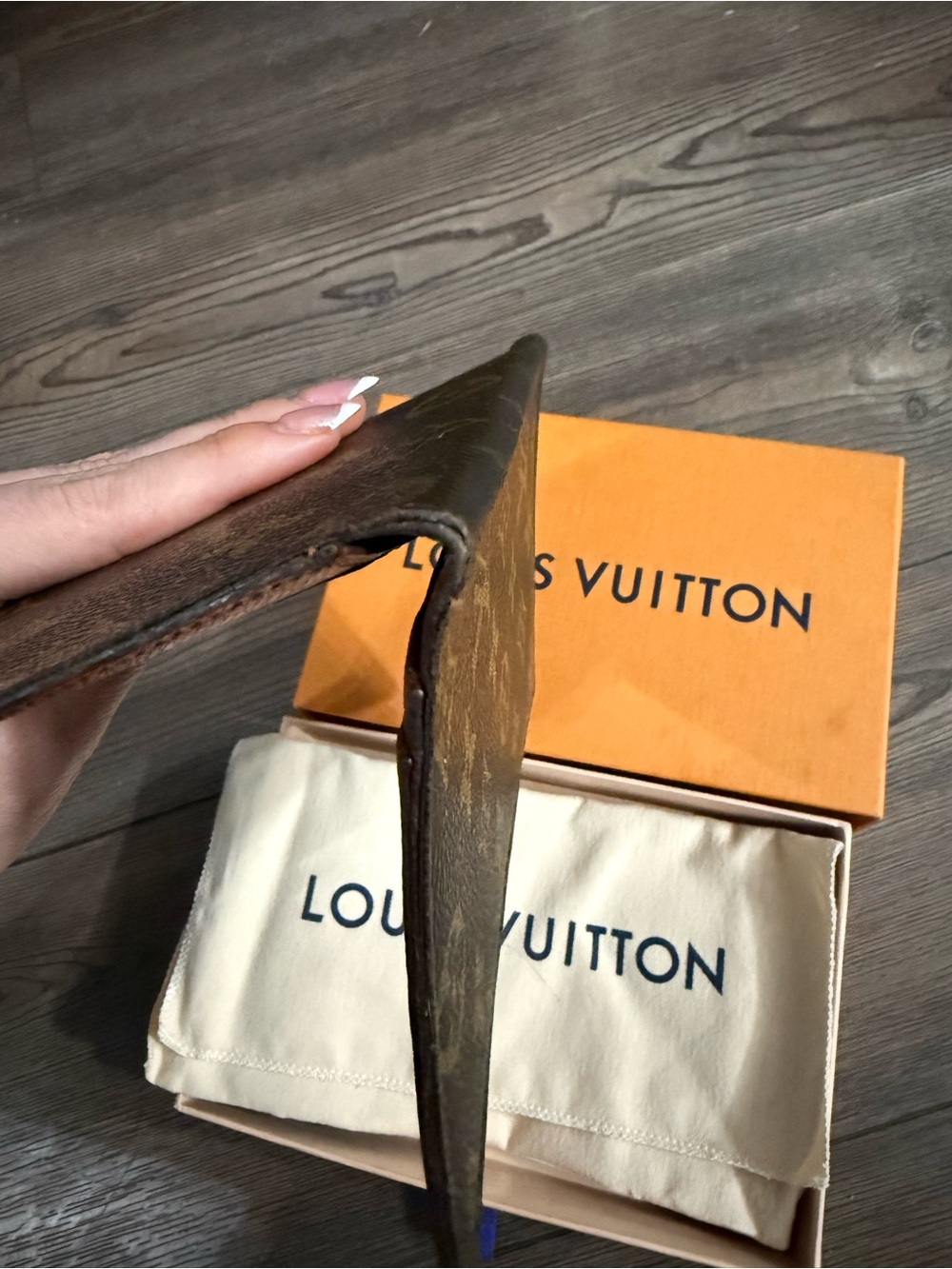 Vintage Louis Vuitton Monogram Card Holder Wallet Made In France w Box Dust Bag - Picture 14 of 15